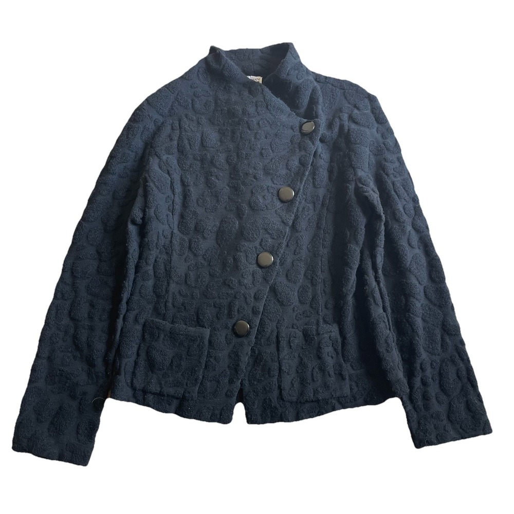 Armani Collezioni Textured Jacquard Asymmetric Button Jacket Size 10 US 6